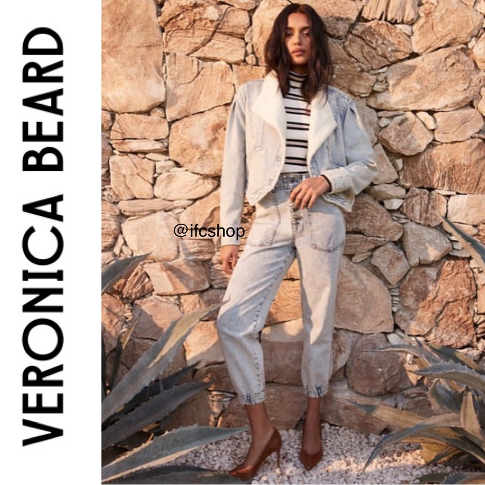 NWT Veronica Beard Neena Acid-Wash Denim Jacket